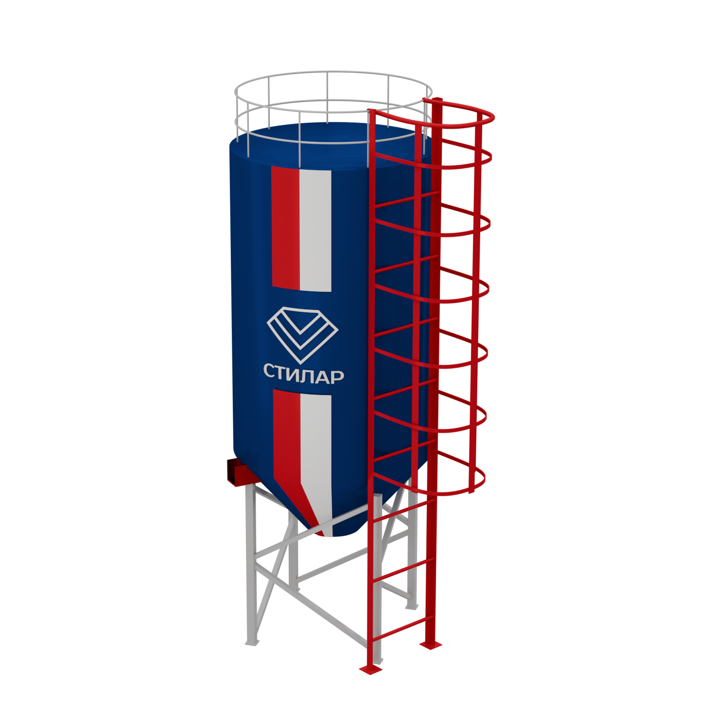Цельносварный силос для минерального порошка и удобрений 30 м³ от производителя